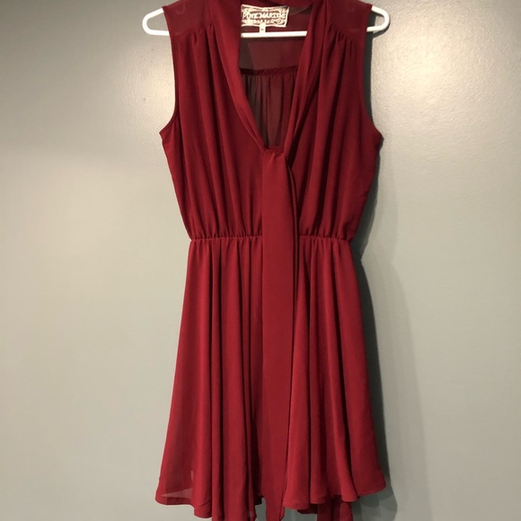 Pink Martini, Burgundy Cocktail Dress - Picture 1 of 10